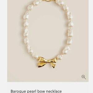 J. Crew Gold and White Baroque Pearl Necklace